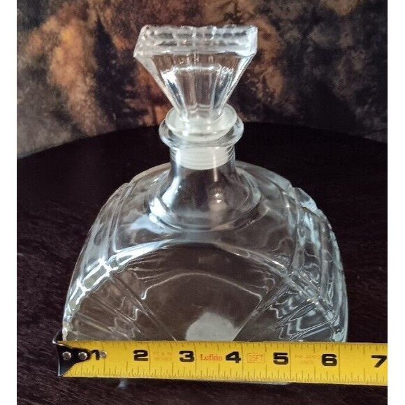 Vintage Art Deco Clear Glass Decanter With Stopper 7 3/4" - Picture 7 of 13